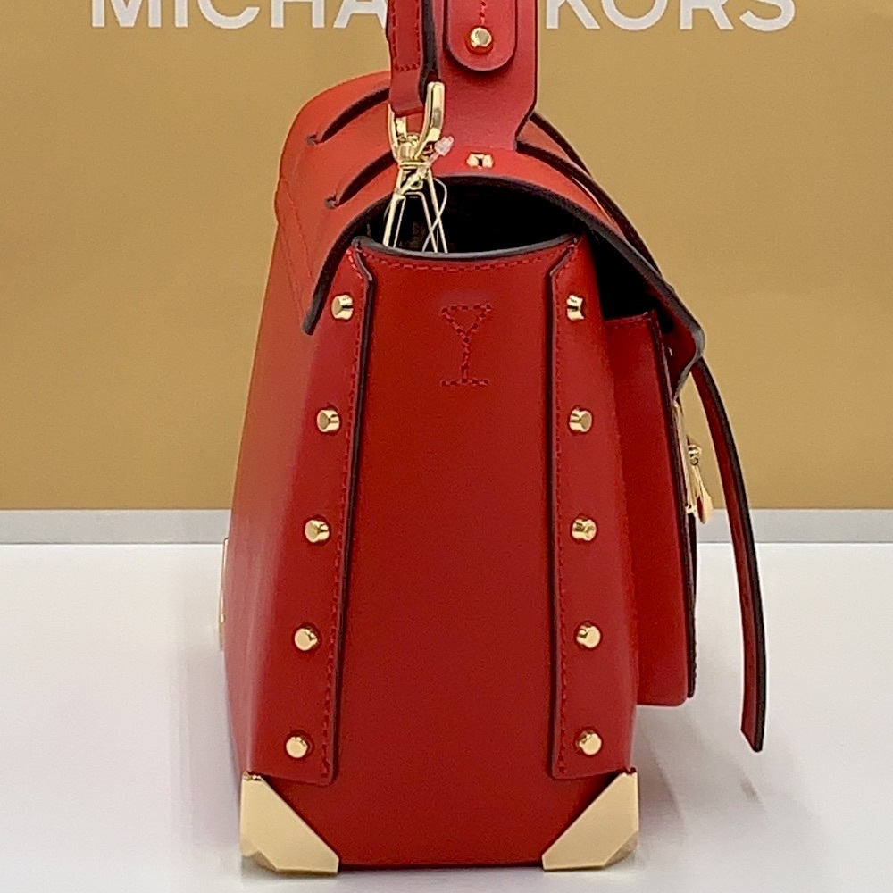 MICHAEL KORS MANHATTAN MEDIUM TOP HANDLE SCHOOL SATCHEL CROSSBODY BAG Flame - Picture 4 of 16